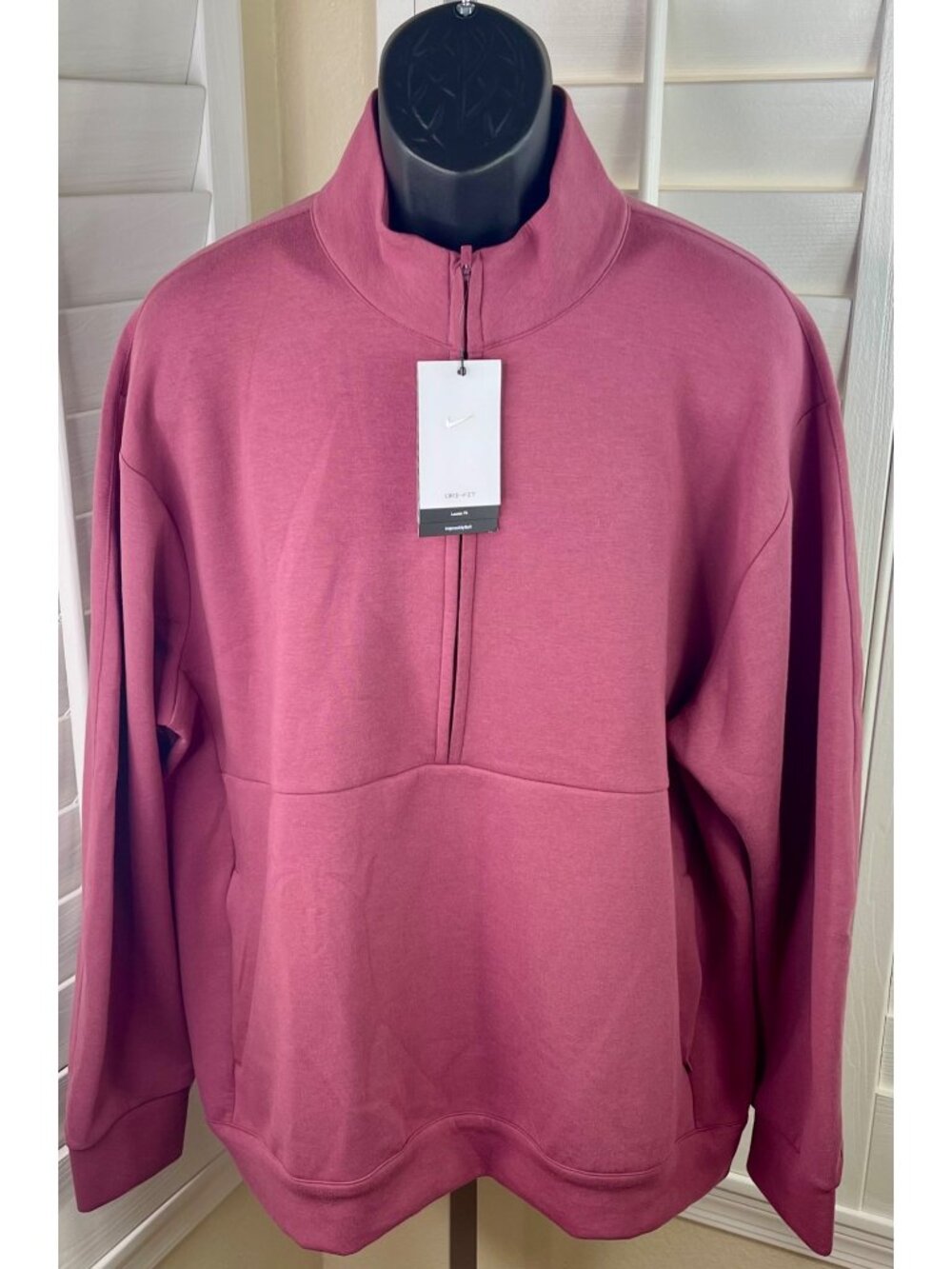 Nike 24.7 ImpossiblySoft Dri-Fit 1/2 Zip Pink Smoke Pullover HQ6953-658 - Men XL